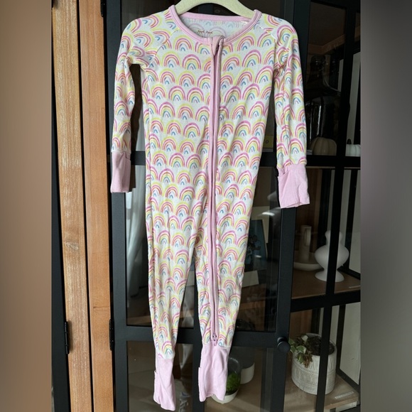 Little Sleepies pastel rainbows print footies zippy pajamas sleeper baby girl - Picture 2 of 7